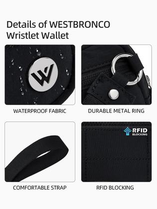 Imagem de Carteira de Pulso WESTBRONCO Acolchoada - Nylon com 3 Bolsos com Zíper