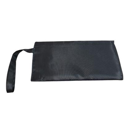 Imagem de Carteira Feminina Necessaire clutch envelope Jeans Nylon Alça Mão Porta celular óculos maquiagem dinheiro cartão documento estampa de borboleta casual
