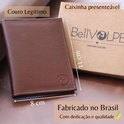 Imagem de Carteira Feminina Porta Cartões Couro Legítimo Marca BELLVOLPE Presente Atacado Revenda Fornecedor Loja de Fabrica