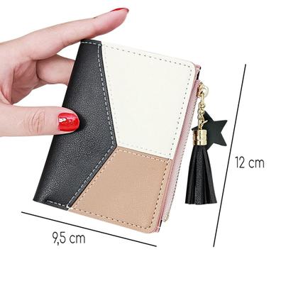 Imagem de Carteira Feminina Slim Pequena Porta Cartão Documentos Couro