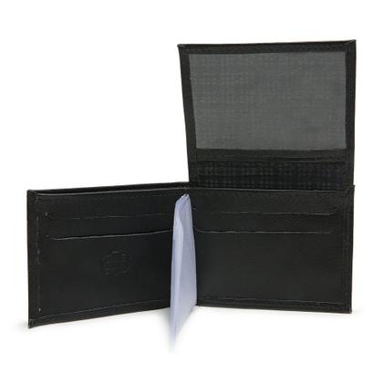 Imagem de Carteira Masculina Couro Em L Plasticos Internos Porta CNH Cartoes e Cedulas