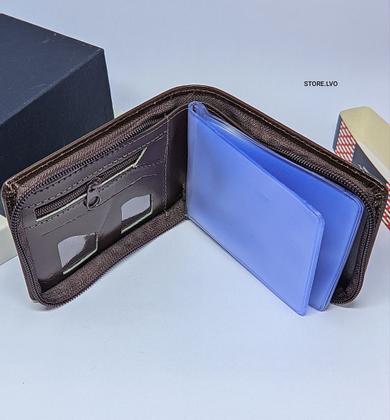 Imagem de Carteira Masculina Couro Legitimo Lisa pequena Marrom Preto Porta Cartão Moedas RG CNH com Ziper Presente Pais + Caixa