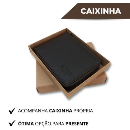 Imagem de Carteira Masculina de Couro Legítimo Grande com Ziper externo Completa grande executiva porta documentos