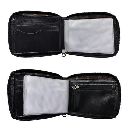 Imagem de Carteira Masculina de Couro Legítimo Grande com Ziper externo Completa grande executiva porta documentos