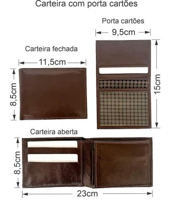 Imagem de Carteira Masculina em Couro com Porta Cartões Marrom