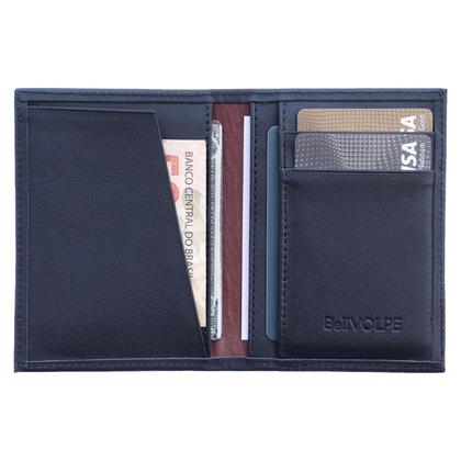 Imagem de Carteira Masculina Feminina Couro Vertical Slim Porta Cartões CNH RG Marca Bellvolpe