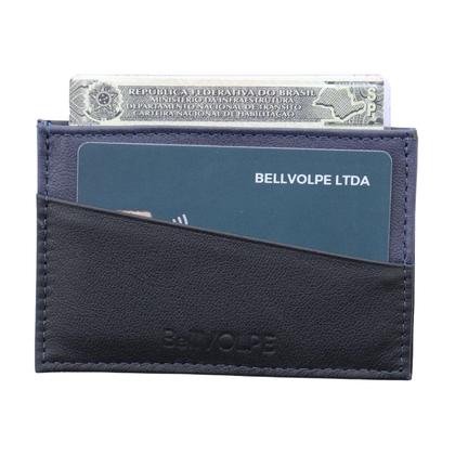 Imagem de Carteira Masculina Feminina Porta Cartões Slim Couro Legítimo Marca Bellvolpe