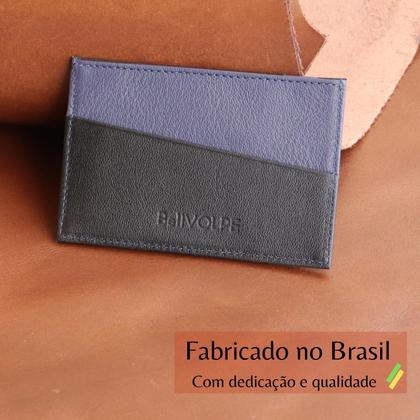 Imagem de Carteira Masculina Feminina Porta Cartões Slim Couro Legítimo Marca Bellvolpe