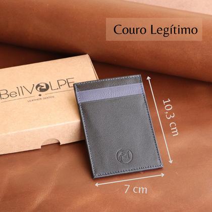 Imagem de Carteira Masculina Feminina Porta Cartões Slim Couro Legítimo Marca Bellvolpe