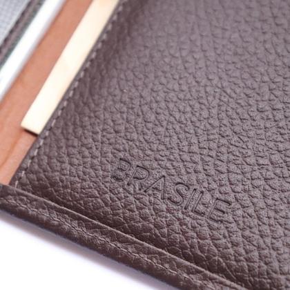 Imagem de Carteira Masculina Feminina Slim Couro Legítimo Marca BRASILE Atacado Fabrica Revenda