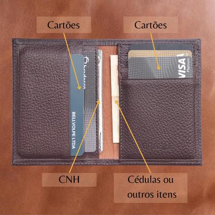 Imagem de Carteira Masculina Feminina Slim Couro Legítimo Marca BRASILE Atacado Fabrica Revenda