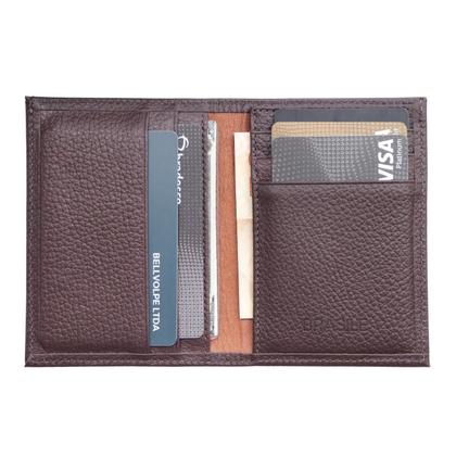 Imagem de Carteira Masculina Feminina Slim Couro Legítimo Marca BRASILE Atacado Fabrica Revenda