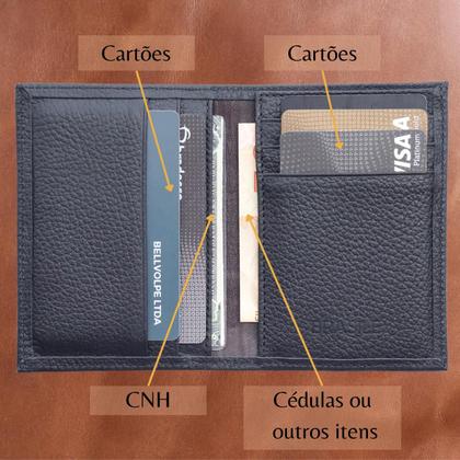 Imagem de Carteira Masculina Feminina Slim Couro Legítimo Marca BRASILE Atacado Fabrica Revenda