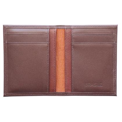 Imagem de Carteira Masculina Feminina Slim Porta Cartões Cédulas Couro Marca BRASILE