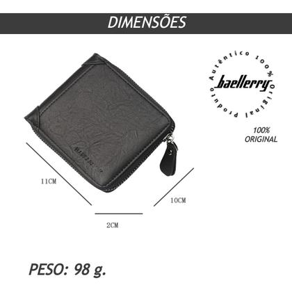 Imagem de Carteira Masculina Pequena de Bolso Porta Cartões de Crédito Cédulas e Porta Moedas