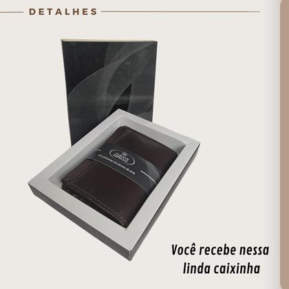 Imagem de Carteira Masculina Pequena Slim Porta Cartão Couro Legítimo