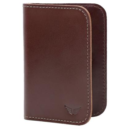 Imagem de Carteira Masculina Pequena Slim Porta Cartões em Couro Café Liso