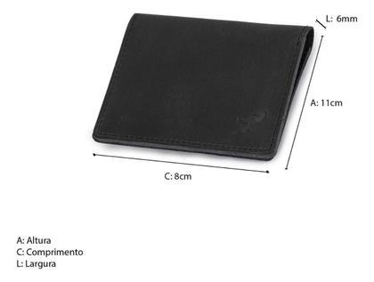 Imagem de Carteira Masculina Porta Cartão Slim Couro Legítimo