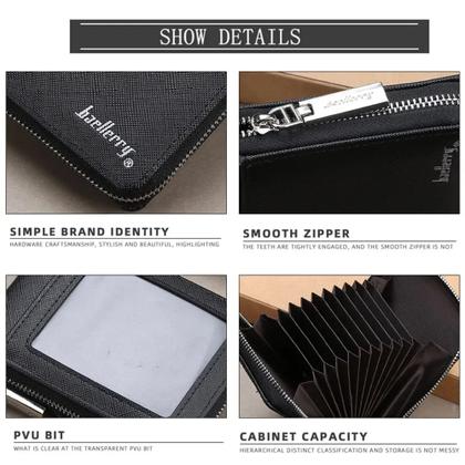 Imagem de Carteira Masculina Porta Cartões Pequena C/ Zíper Cor Preto
