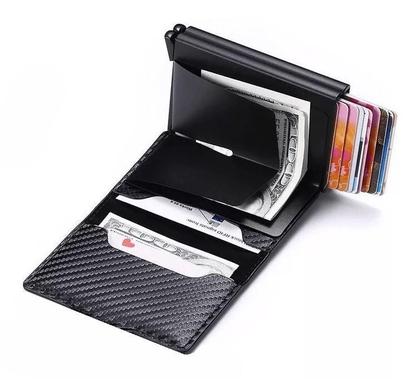 Carteira Porta Cartões Couro Slim Antifurto Rfid Automática WIPS