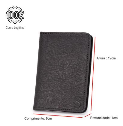 Imagem de Carteira Porta Documentos Masculina Rg Slim Couro Legítimo Design Compacto