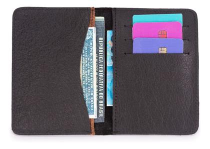 Imagem de Carteira Porta Documentos Masculina Rg Slim Couro Legítimo Design Compacto