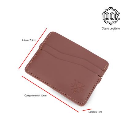 Imagem de Carteira Slim Couro Simples Compacta Porta Cartões E Notas
