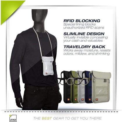 Imagem de Carteira Stash com bloqueio de RFID e porta-passaporte Lewis N. Clark