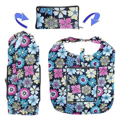 Imagem de Carteira Vira Bolsa Impermeável Sacola Dobrável Cores e Estampas Sortidas