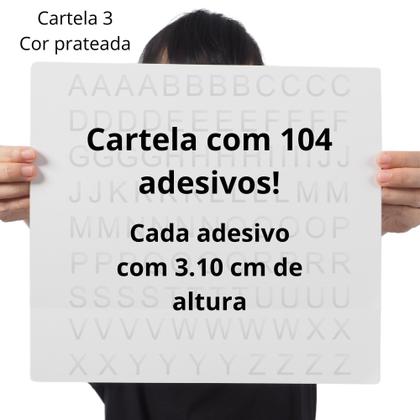 Imagem de Cartela Adesivos Letras Abecedário Alfabeto Completo DTF UV