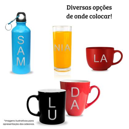 Imagem de Cartela Adesivos Letras Abecedário Alfabeto Completo DTF UV