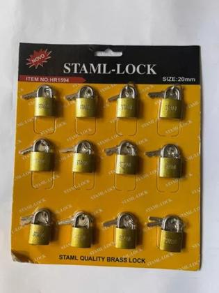 Imagem de Cartela Com 12 Cadeados - Staml Lock-hr1594 20mm