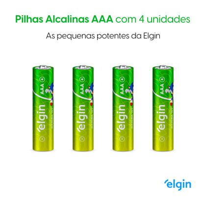 Imagem de Cartela com 4 pilhas AAA Alcalina Energy Elgin