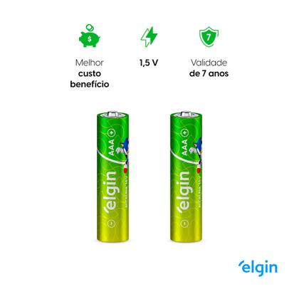 Imagem de Cartela com 4 pilhas AAA Alcalina Energy Elgin