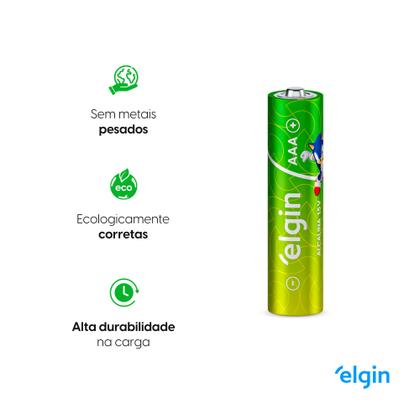 Imagem de Cartela com 4 pilhas AAA Alcalina Energy Elgin