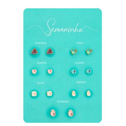 Imagem de Cartela Com Sete Pares De Brincos Femininos Variados