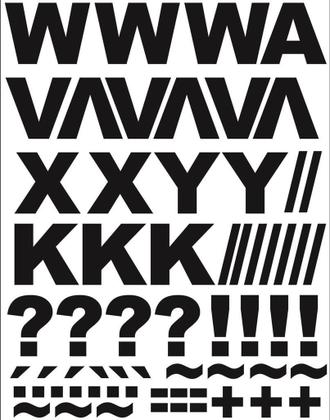 Imagem de Cartela de Adesivo Alfabeto Letras Repetidas Prático Preto