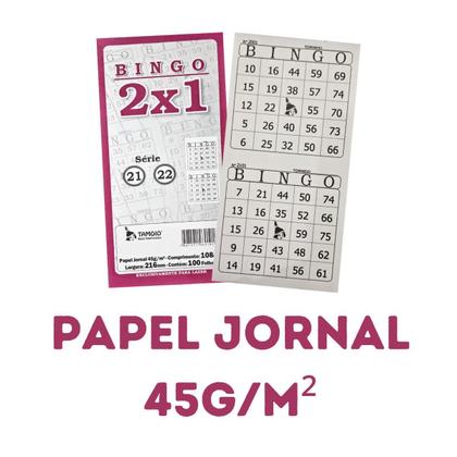 Imagem de Cartela de Bingo Tamoio 2x1 (duplo) 12 blocos com 100 folhas