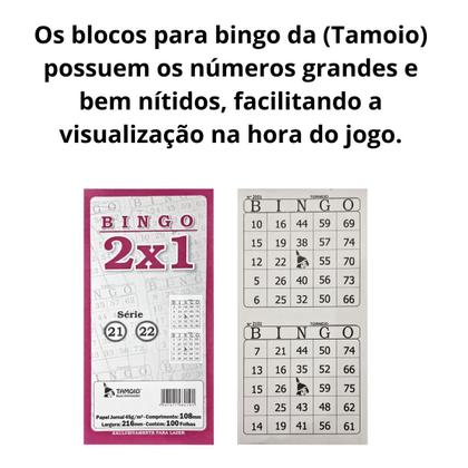 Imagem de Cartela de Bingo Tamoio 2x1 (duplo) 12 blocos com 100 folhas