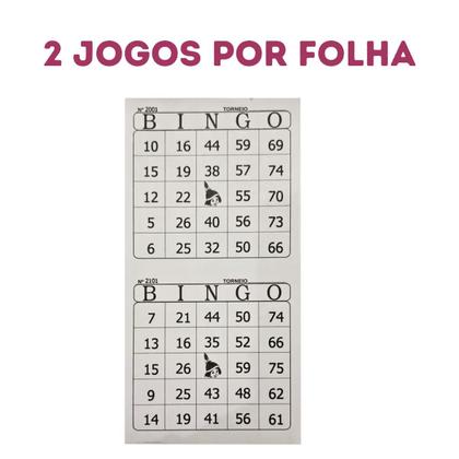 Imagem de Cartela de Bingo Tamoio 2x1 (duplo) 12 blocos com 100 folhas