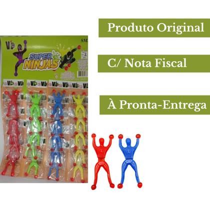 Imagem de Cartela de Boneco Gruda na Parede Presente Lembrancinha Brinquedo - SUPER NINJAS