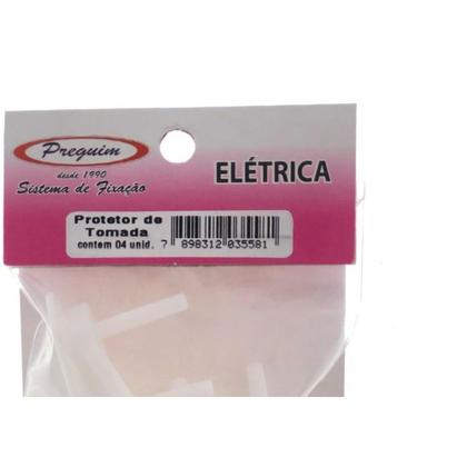 Imagem de Cartela Protetor Tomada Preguim Branco Com 04 Pecas 5581