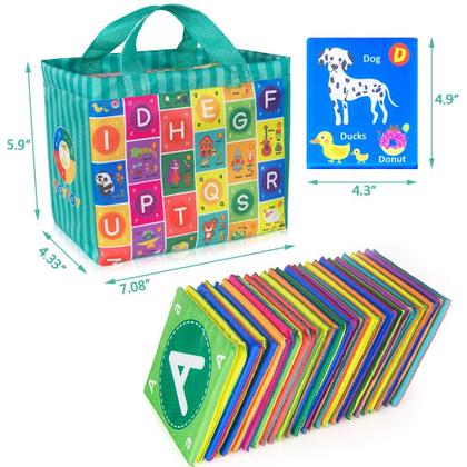 Imagem de Cartões alfabéticos teytoy Baby Soft ABC Flash Cards com bolsa, 26 unidades