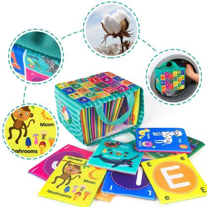 Imagem de Cartões alfabéticos teytoy Baby Soft ABC Flash Cards com bolsa, 26 unidades