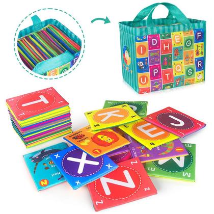 Imagem de Cartões alfabéticos teytoy Baby Soft ABC Flash Cards com bolsa, 26 unidades