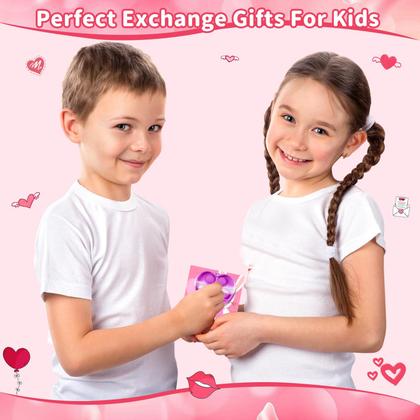 Imagem de Cartões de dia dos namorados para crianças em sala de aula com porta-chaves Heart Pop Bubble Fidget x30