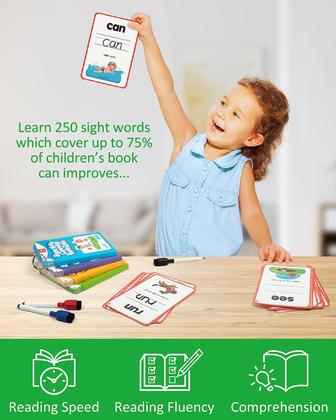 Imagem de Cartões flash Coogam Sight Words Kids Learning 250 Dolch