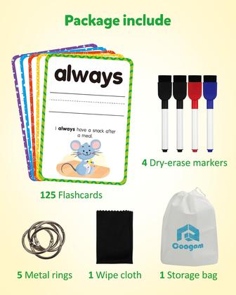 Imagem de Cartões flash Coogam Sight Words Kids Learning 250 Dolch