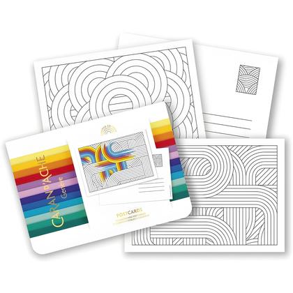 Imagem de Cartões Postais Caran D'ache Rainbow para Colorir 12 Unidades