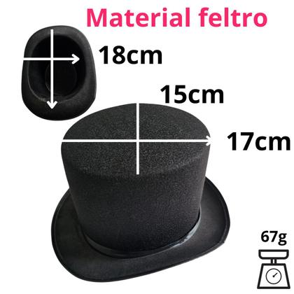 Imagem de Cartola Magico chápeu feltro preto adulto carnaval fantasia